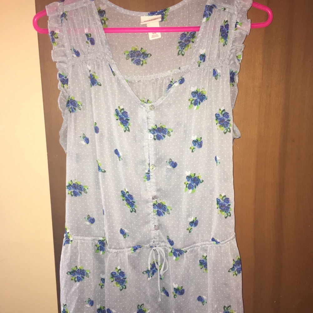 Polka Dot Floral Peplum Top